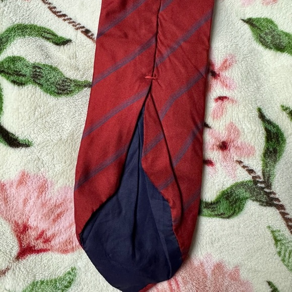 Valentino Red and Blue Striped Tie - Picture 3 of 3